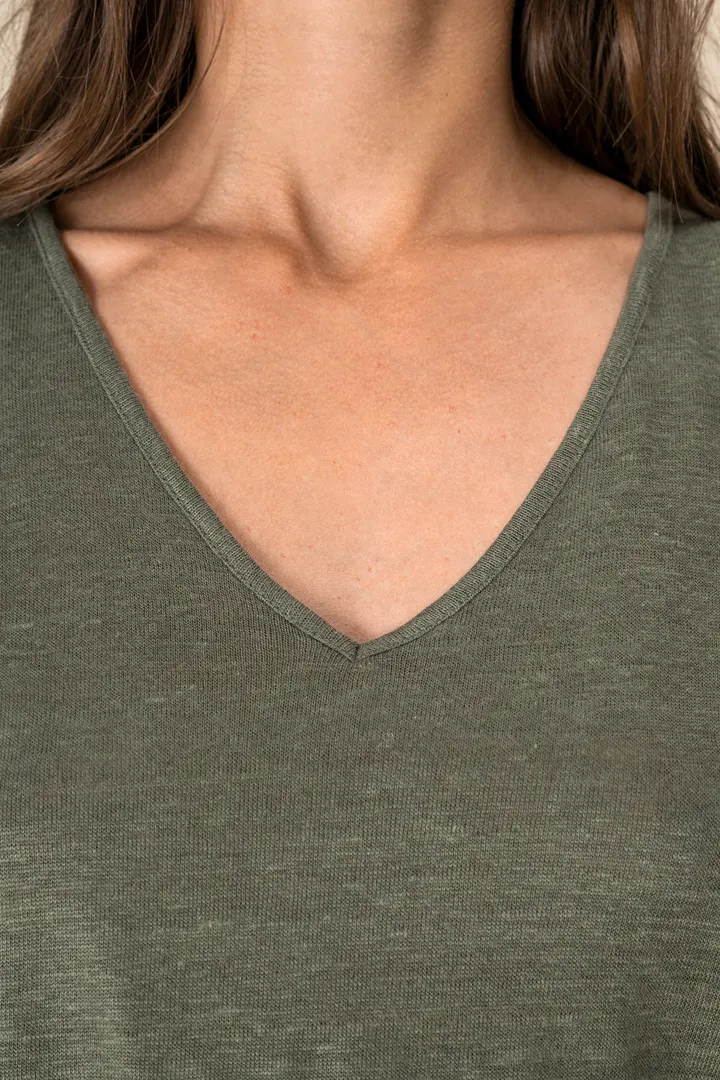 Overall aus Leinenstrickstoff mit kurzen Ärmeln für Damen 5