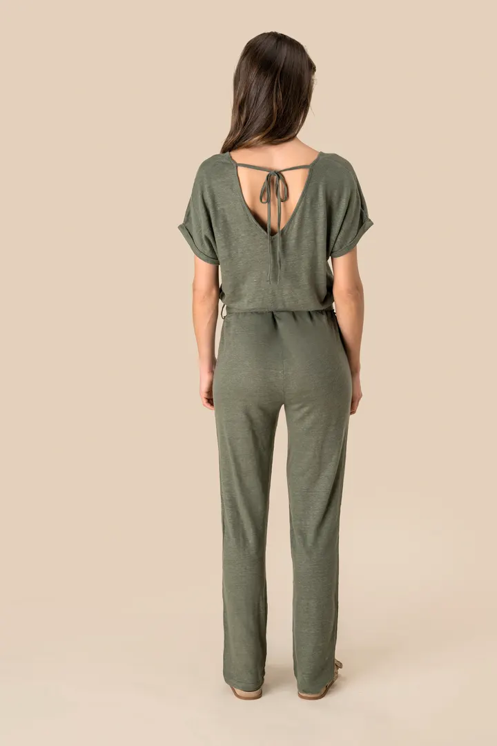 Overall aus Leinenstrickstoff mit kurzen Ärmeln für Damen 7