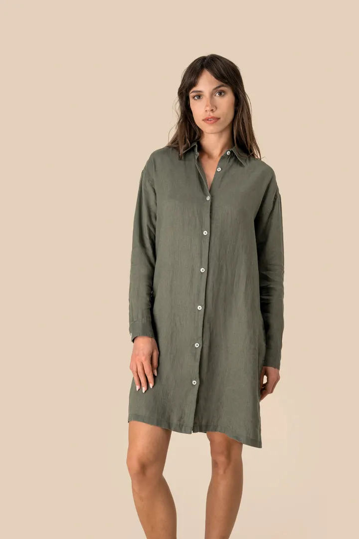 Robe chemise en lin femme 2