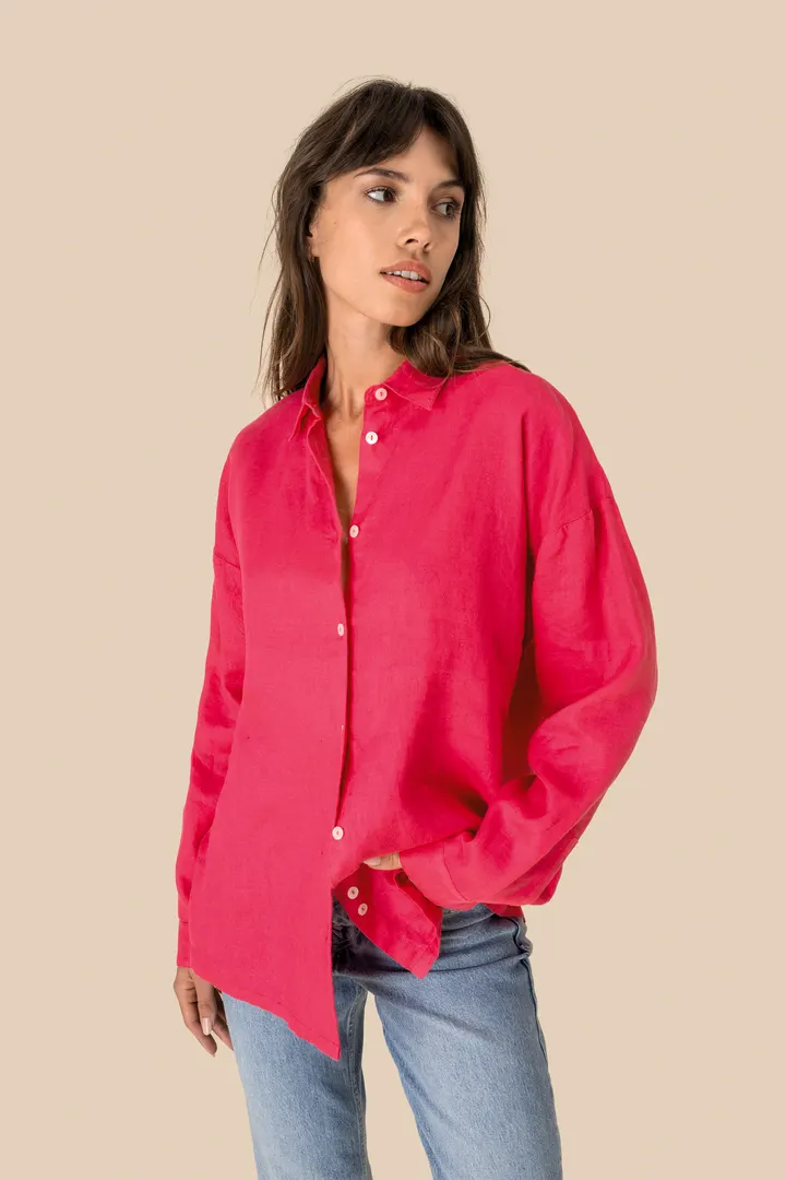 Chemise oversize en lin femme 2