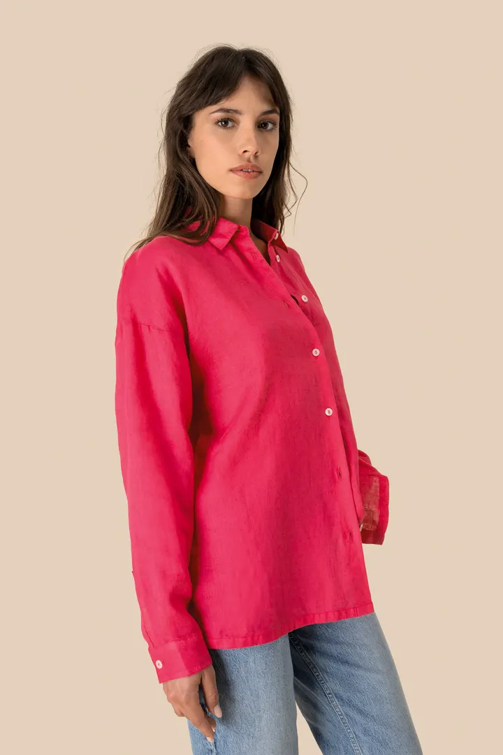 Chemise oversize en lin femme 4