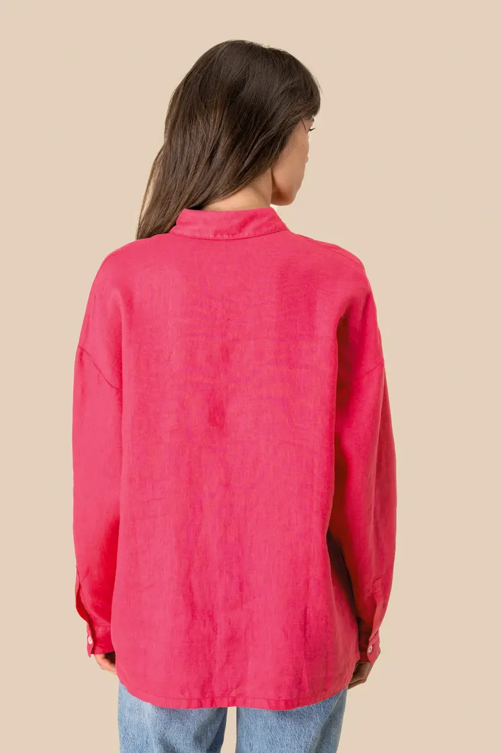 Chemise oversize en lin femme 5