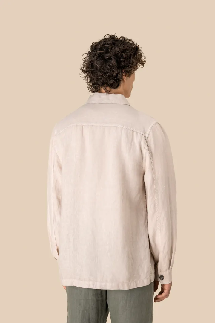 Ausgewaschene Herrenhemdjacke aus Leinen 3