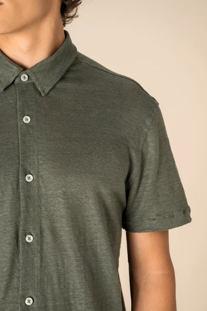 Chemise à manches courtes en lin homme 6