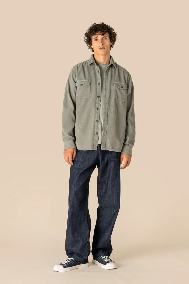 Surchemise écoresponsable délavée en velours côtelé homme 2