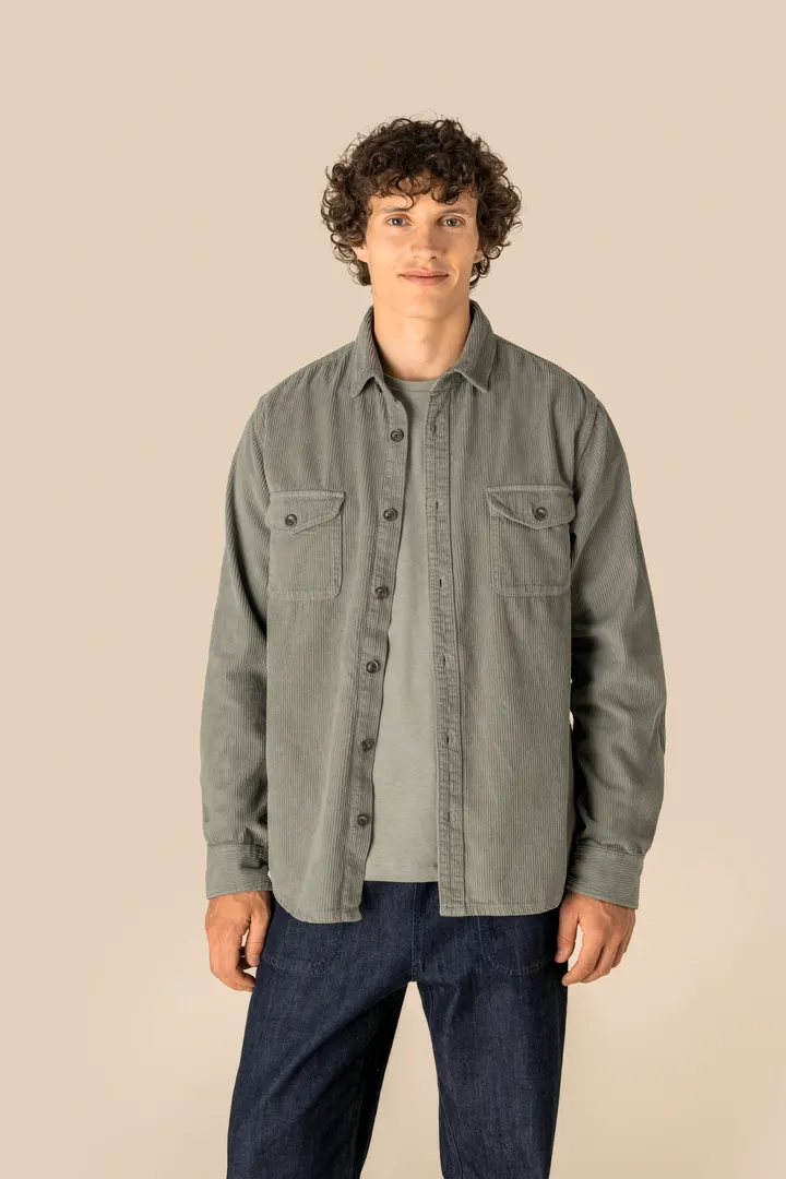 Surchemise écoresponsable délavée en velours côtelé homme 4