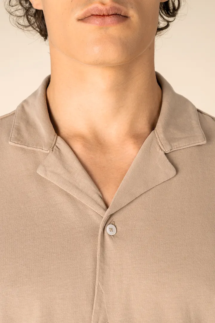 Chemise écoresponsable à col bowling délavée en jersey manches courtes homme 7