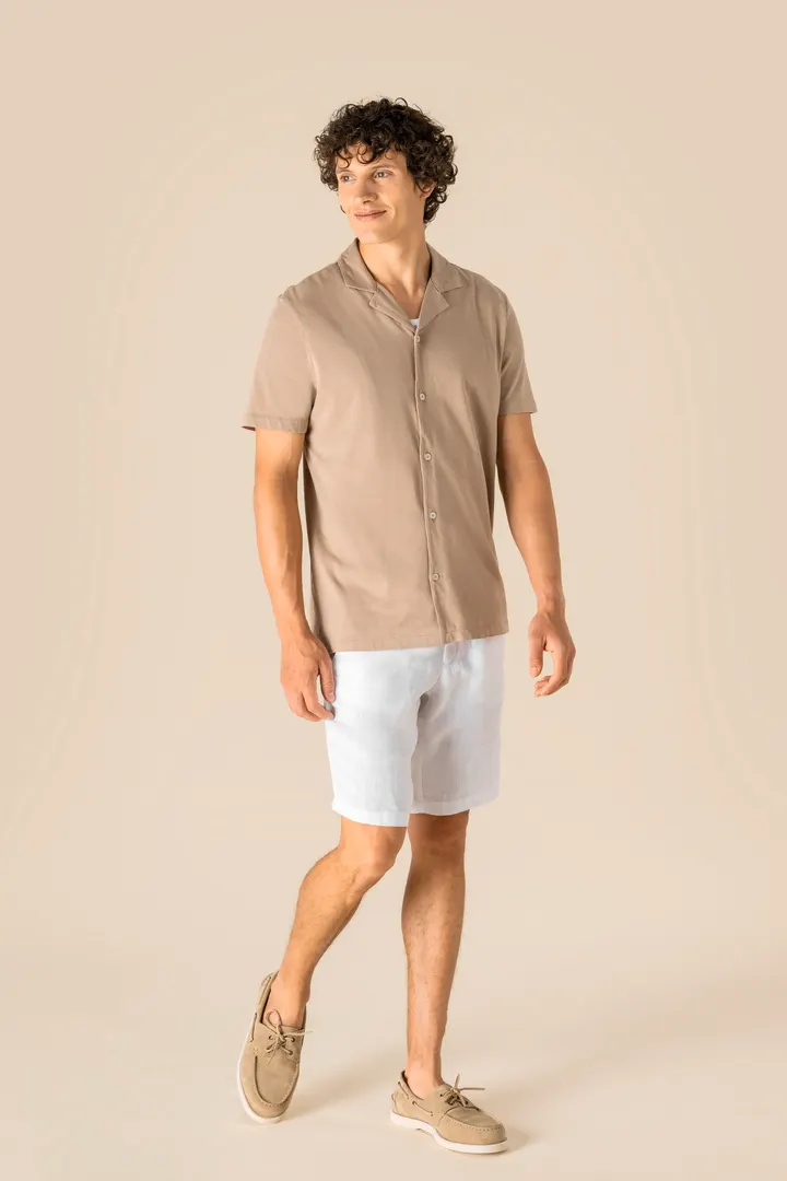 Chemise écoresponsable à col bowling délavée en jersey manches courtes homme 2