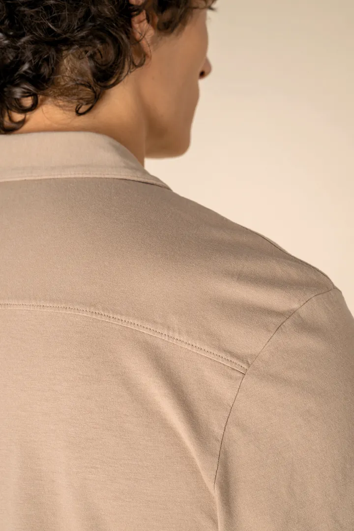 Chemise écoresponsable à col bowling délavée en jersey manches courtes homme 4