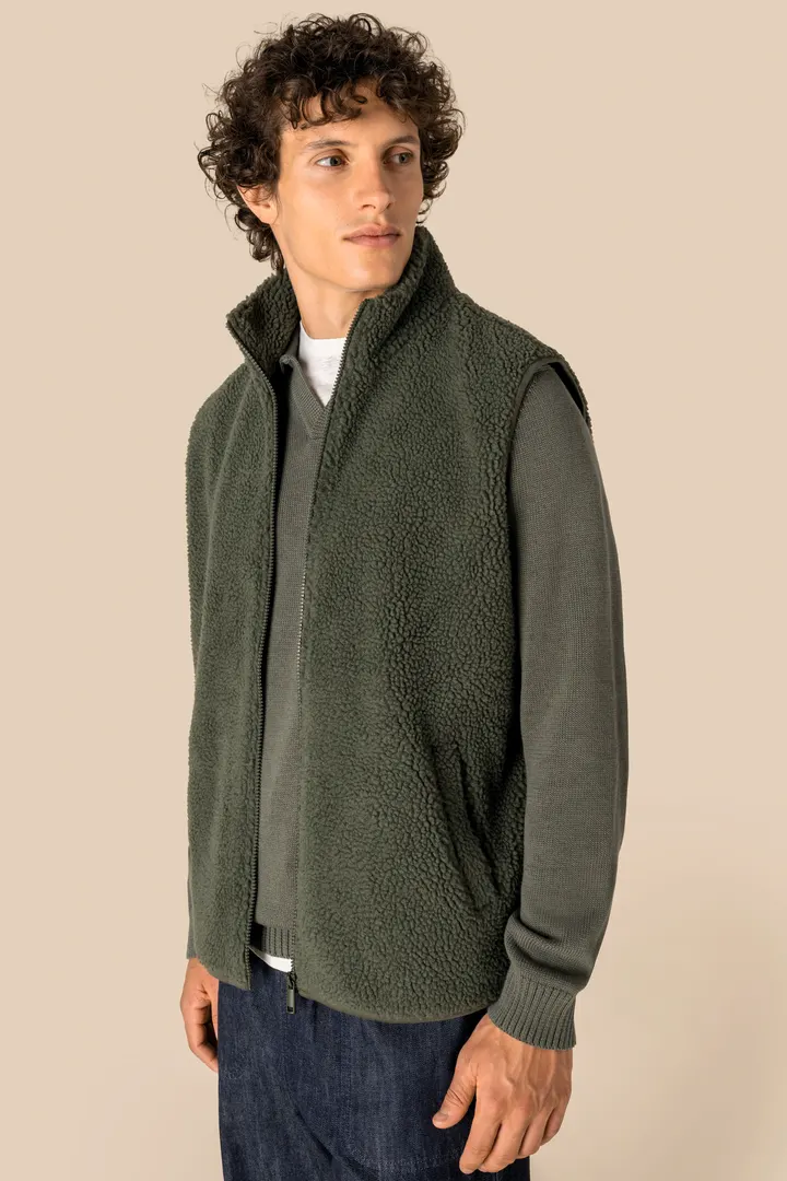 Ärmellose Sherpa-Jacke für Herren 2