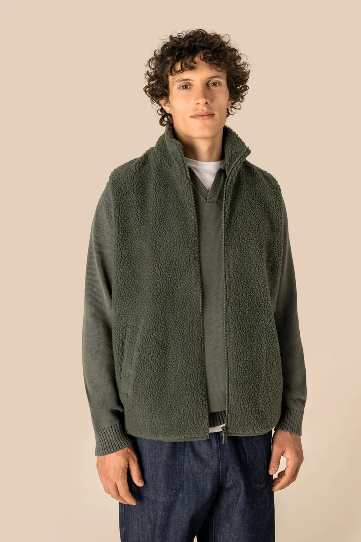 Ärmellose Sherpa-Jacke für Herren 3