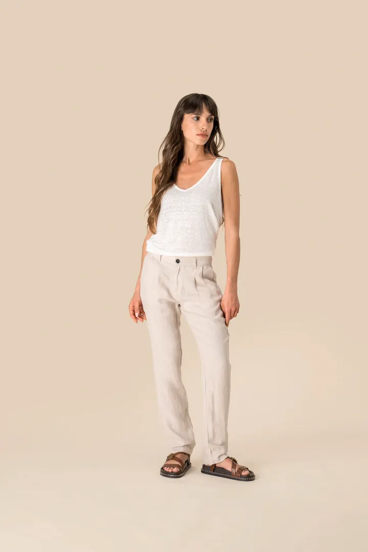 Pantalon en lin femme