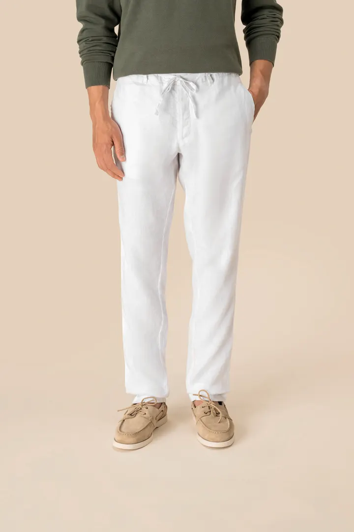 Pantalon délavé en lin homme 3