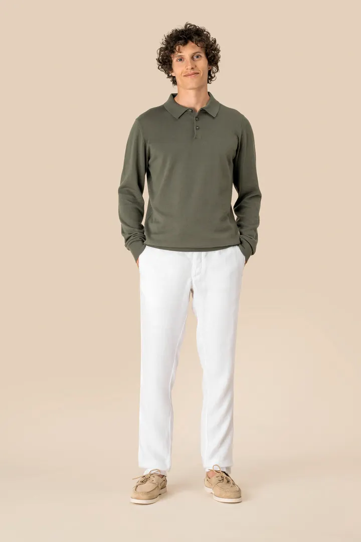 Pantalon délavé en lin homme 1