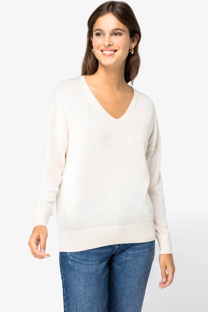 Umweltfreundlicher Damenpullover mit V-Ausschnitt aus Lyocell 5