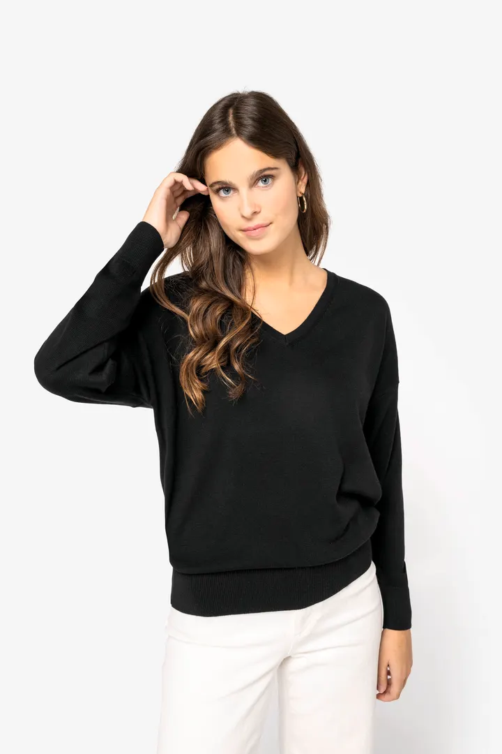 Umweltfreundlicher Damenpullover mit V-Ausschnitt aus Lyocell 6