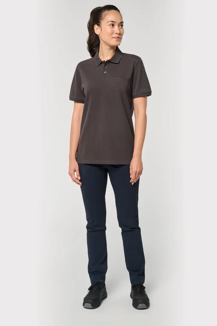 Bio-Baumwolle Unisex-Poloshirt mit Brusttasche 11