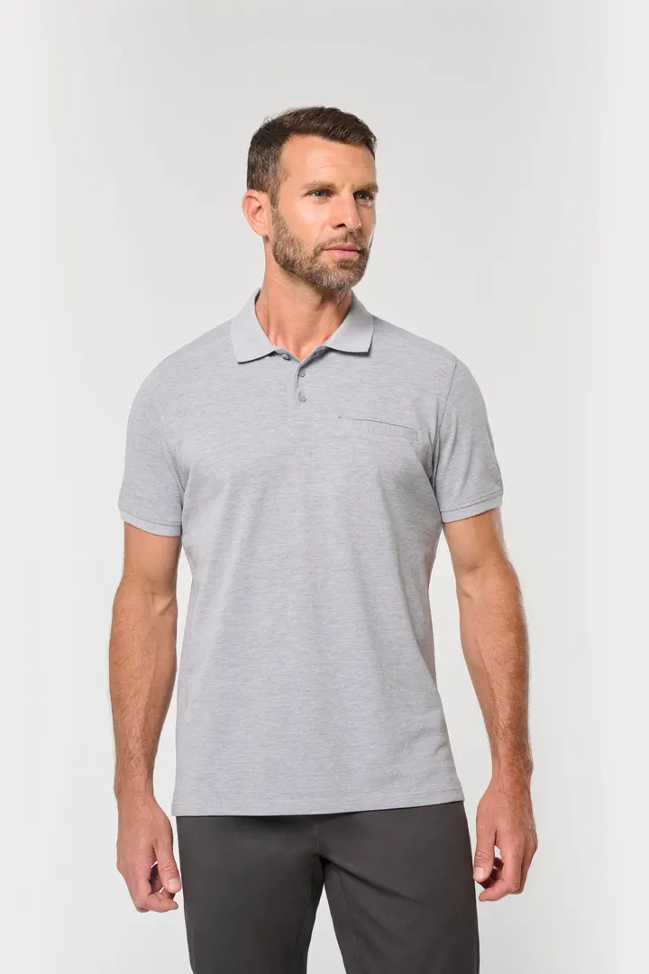 Bio-Baumwolle Unisex-Poloshirt mit Brusttasche 3