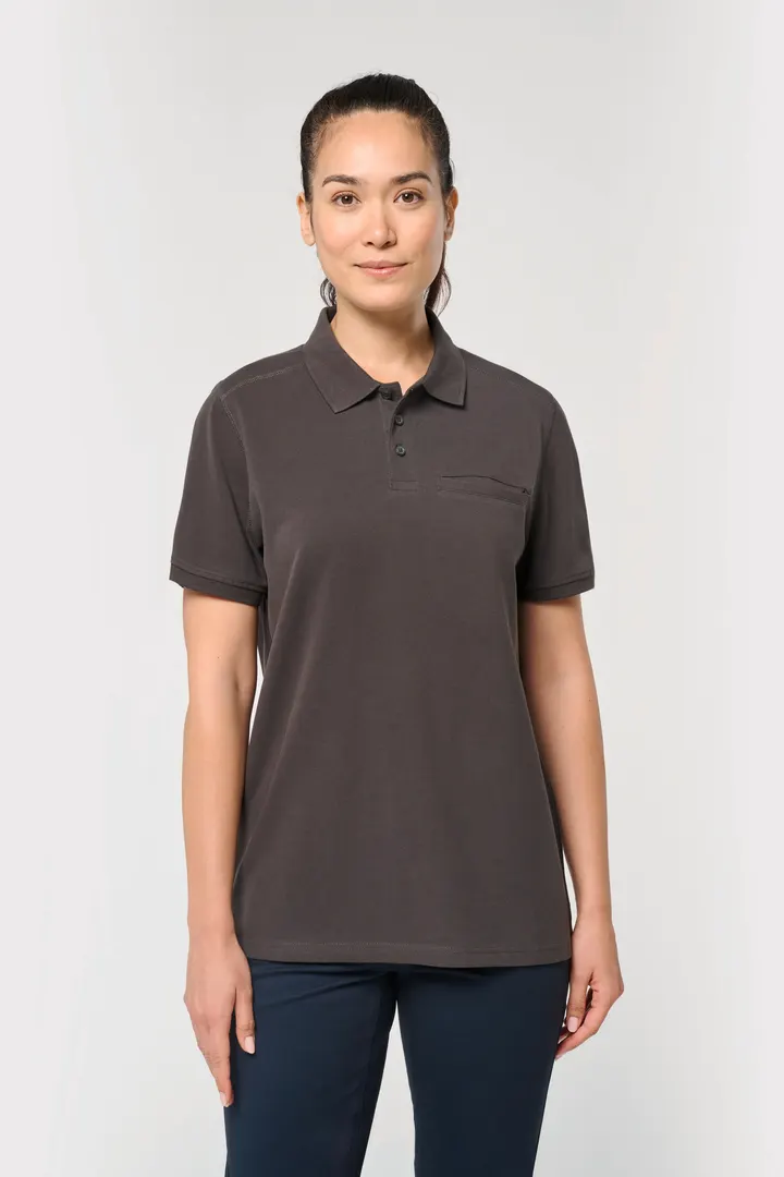 Bio-Baumwolle Unisex-Poloshirt mit Brusttasche 8