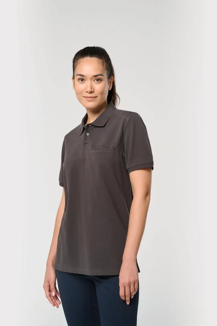 Bio-Baumwolle Unisex-Poloshirt mit Brusttasche 9