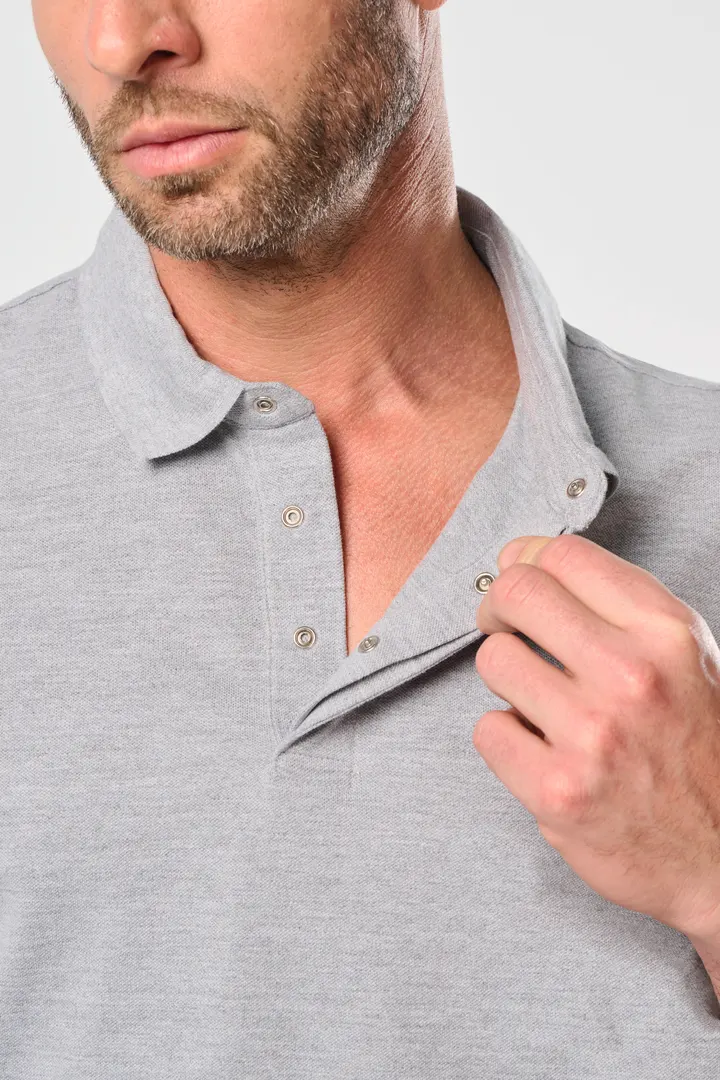 Polo col boutons pression manches courtes homme 8