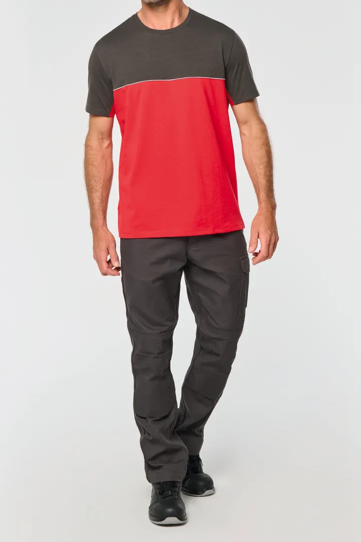 Zweifarbiges umweltfreundliches Unisex-T-Shirt mit kurzen Ärmeln