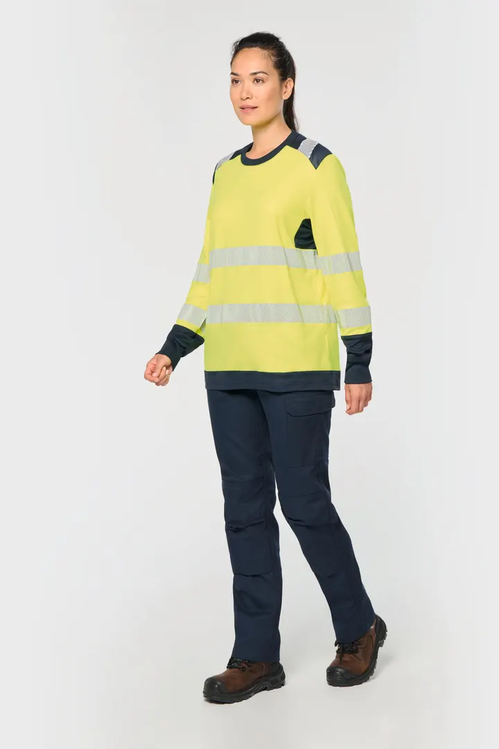 T-shirt de sécurité recyclé col rond manches longues unisexe 12