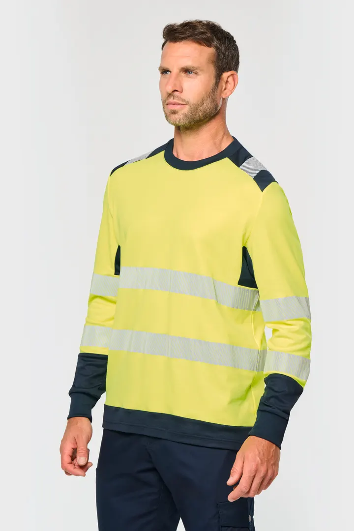 T-shirt de sécurité recyclé col rond manches longues unisexe 13