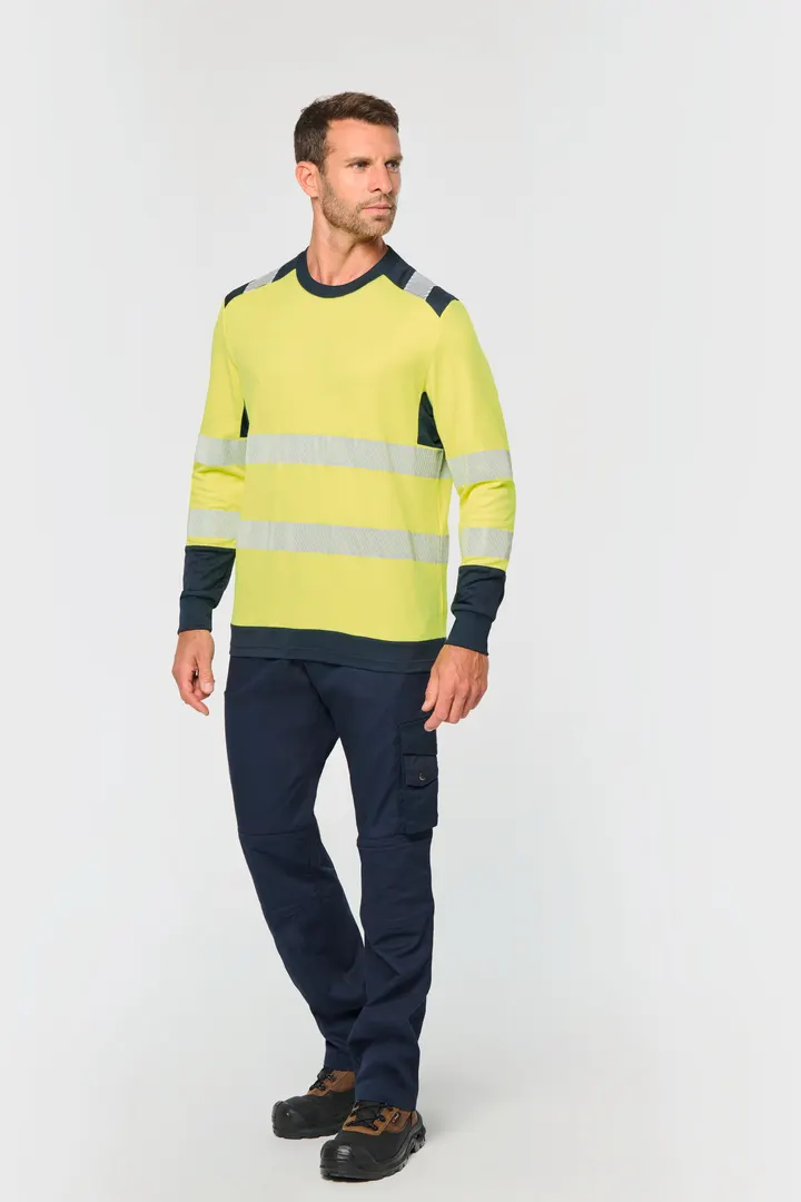 T-shirt de sécurité recyclé col rond manches longues unisexe 15