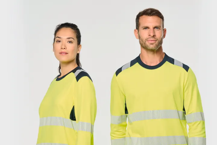 T-shirt de sécurité recyclé col rond manches longues unisexe 16