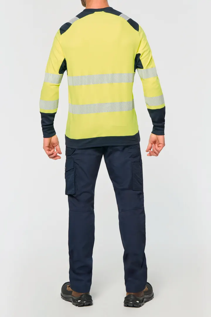 T-shirt de sécurité recyclé col rond manches longues unisexe 3