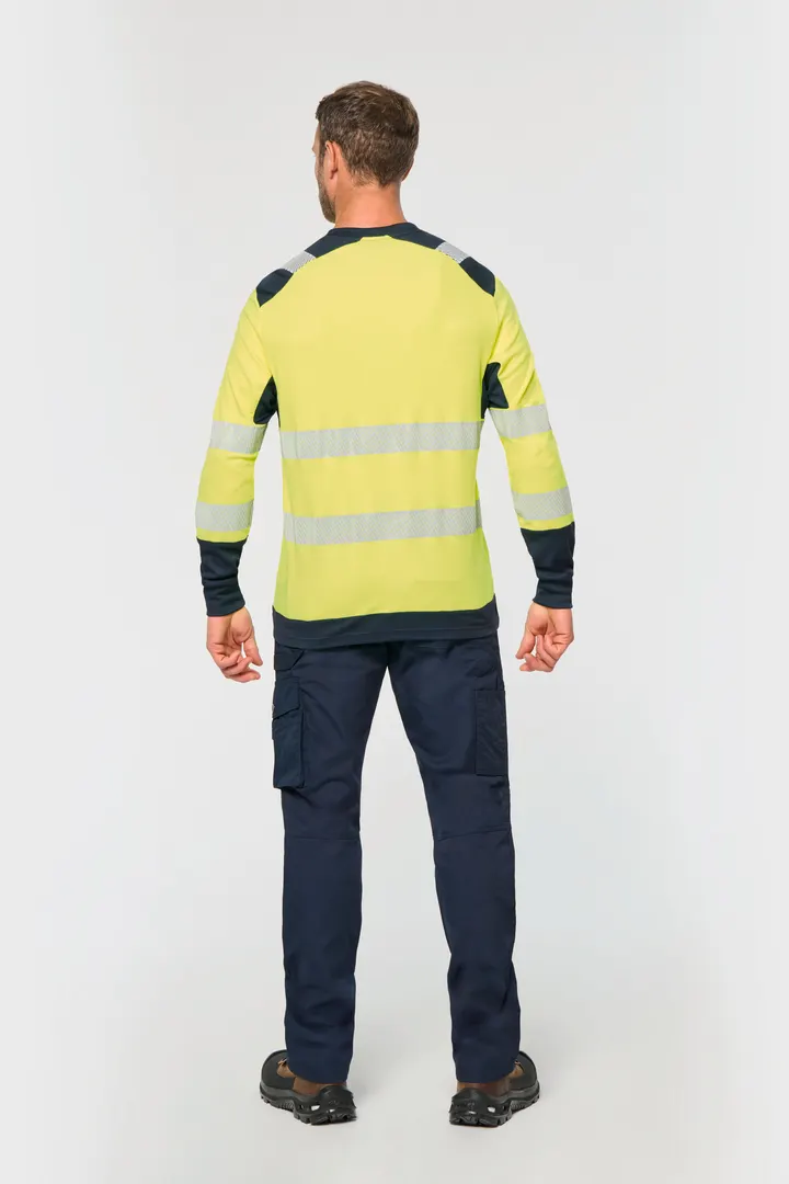 T-shirt de sécurité recyclé col rond manches longues unisexe 2