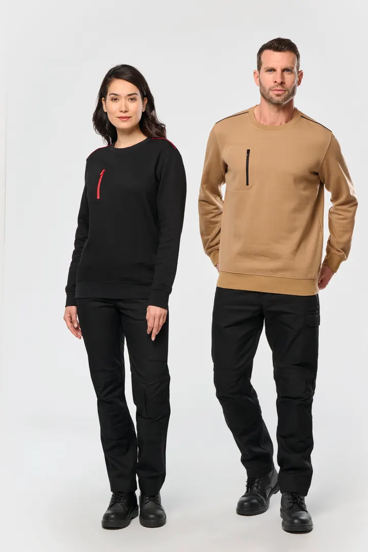 Day To Day Unisex-Sweatshirt mit kontrastfarbener zip Tasche 16