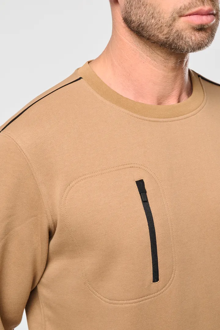 Day To Day Unisex-Sweatshirt mit kontrastfarbener zip Tasche 18