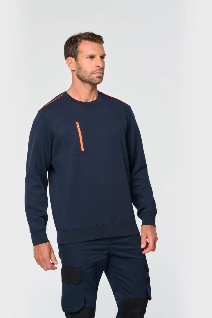 Day To Day Unisex-Sweatshirt mit kontrastfarbener zip Tasche 23