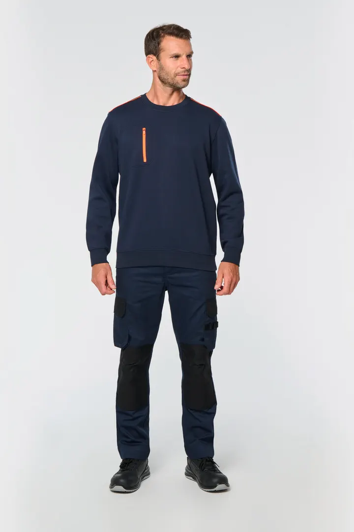 Day To Day Unisex-Sweatshirt mit kontrastfarbener zip Tasche 24
