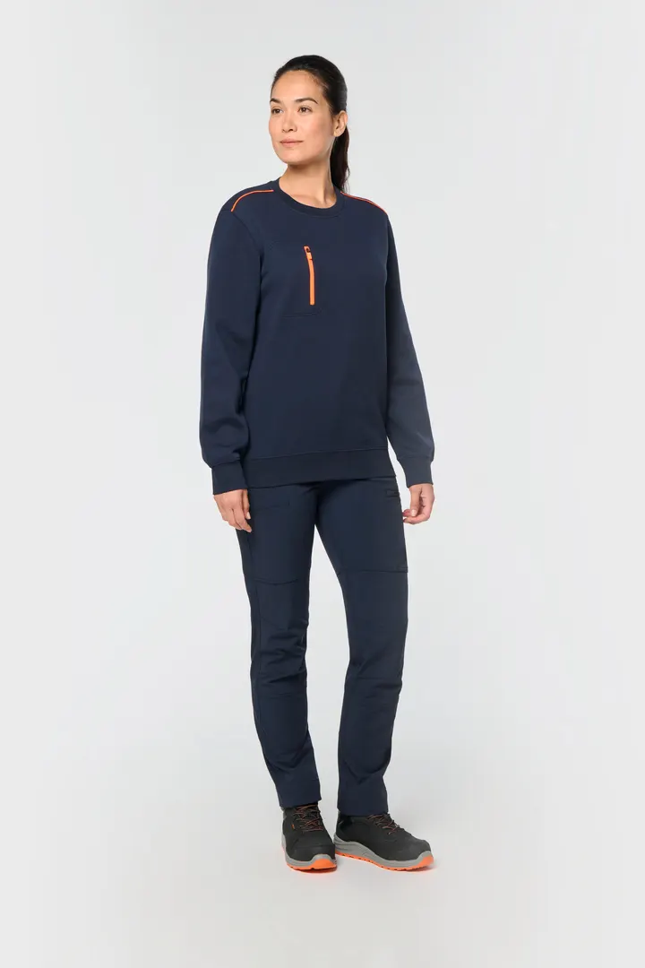 Day To Day Unisex-Sweatshirt mit kontrastfarbener zip Tasche 25