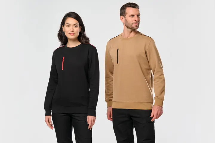 Day To Day Unisex-Sweatshirt mit kontrastfarbener zip Tasche 28