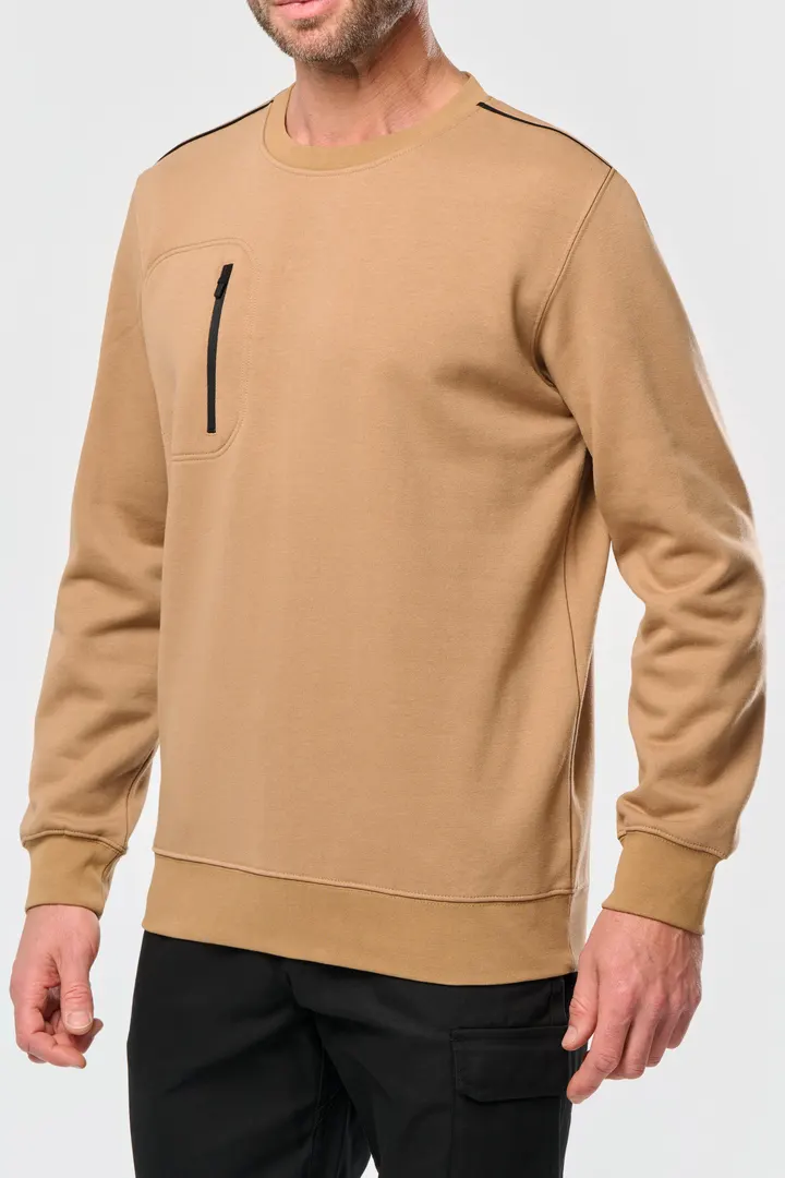 Day To Day Unisex-Sweatshirt mit kontrastfarbener zip Tasche 3