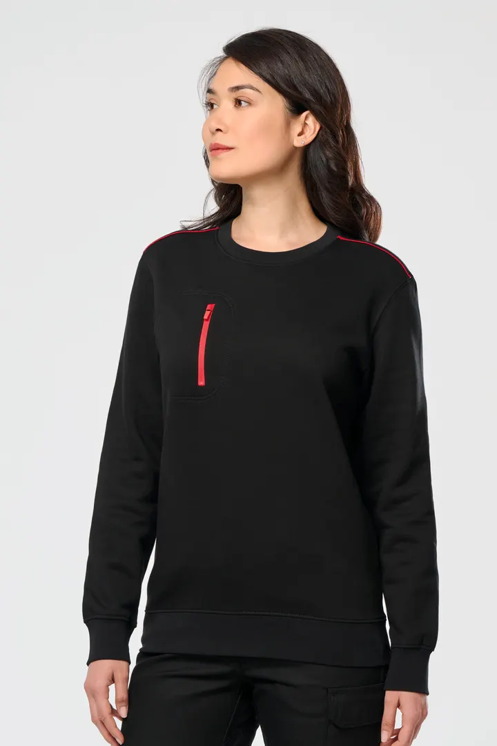 Day To Day Unisex-Sweatshirt mit kontrastfarbener zip Tasche 5