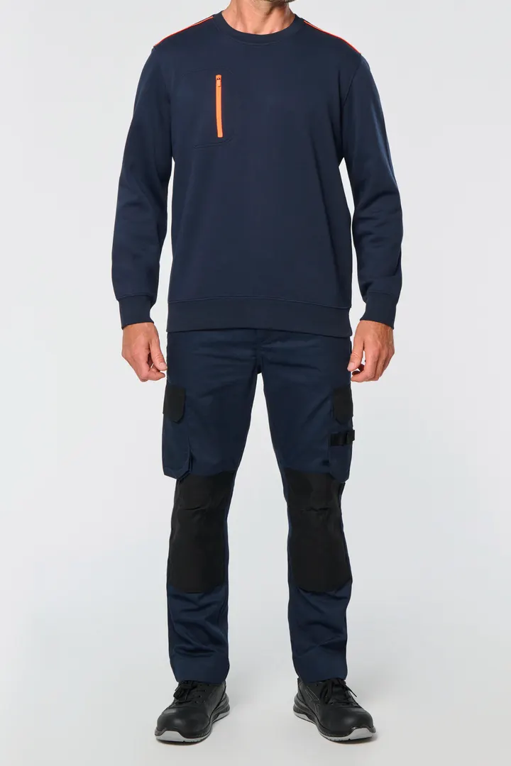 Day To Day Unisex-Sweatshirt mit kontrastfarbener zip Tasche 4
