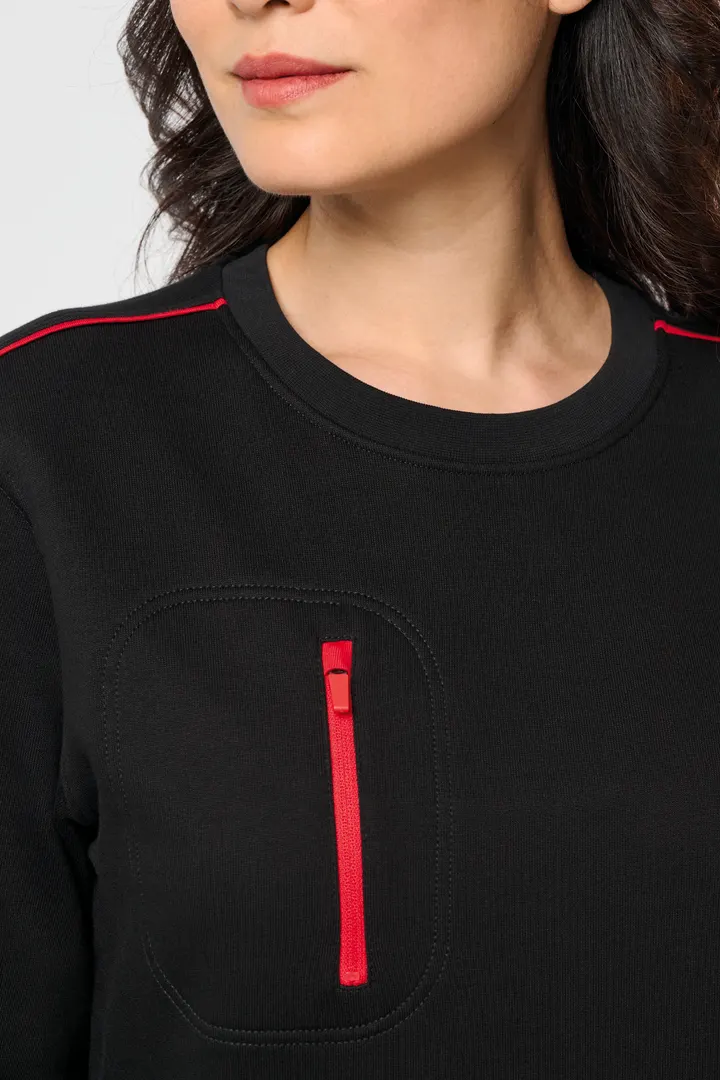 Day To Day Unisex-Sweatshirt mit kontrastfarbener zip Tasche 7