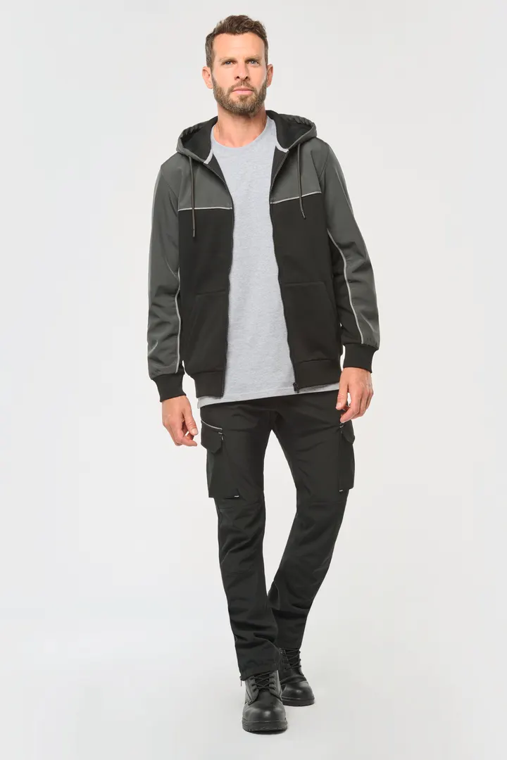 Veste molleton bicolore zippée à capuche écoresponsable unisexe 16