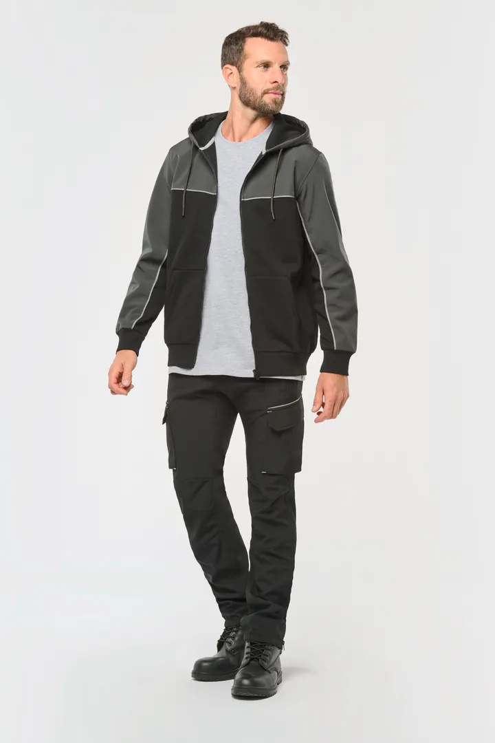 Veste molleton bicolore zippée à capuche écoresponsable unisexe 17