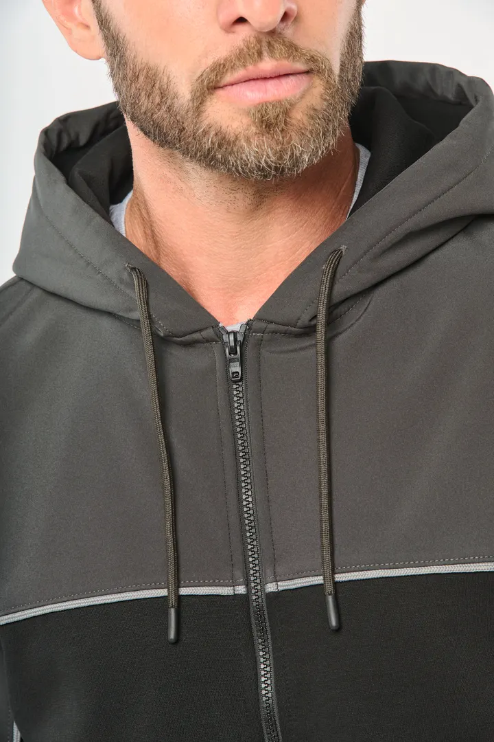 Veste molleton bicolore zippée à capuche écoresponsable unisexe 19