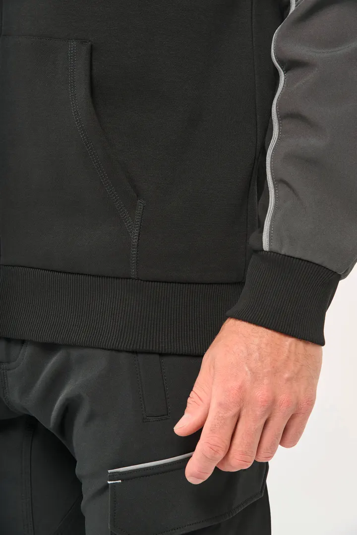 Veste molleton bicolore zippée à capuche écoresponsable unisexe 20