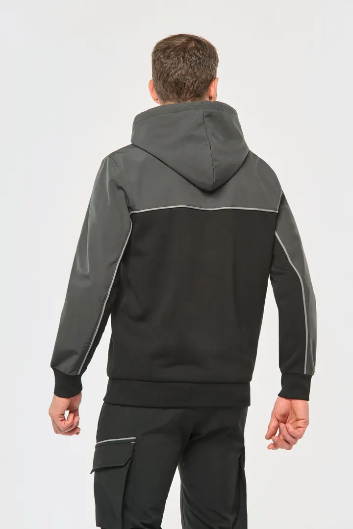 Veste molleton bicolore zippée à capuche écoresponsable unisexe 22