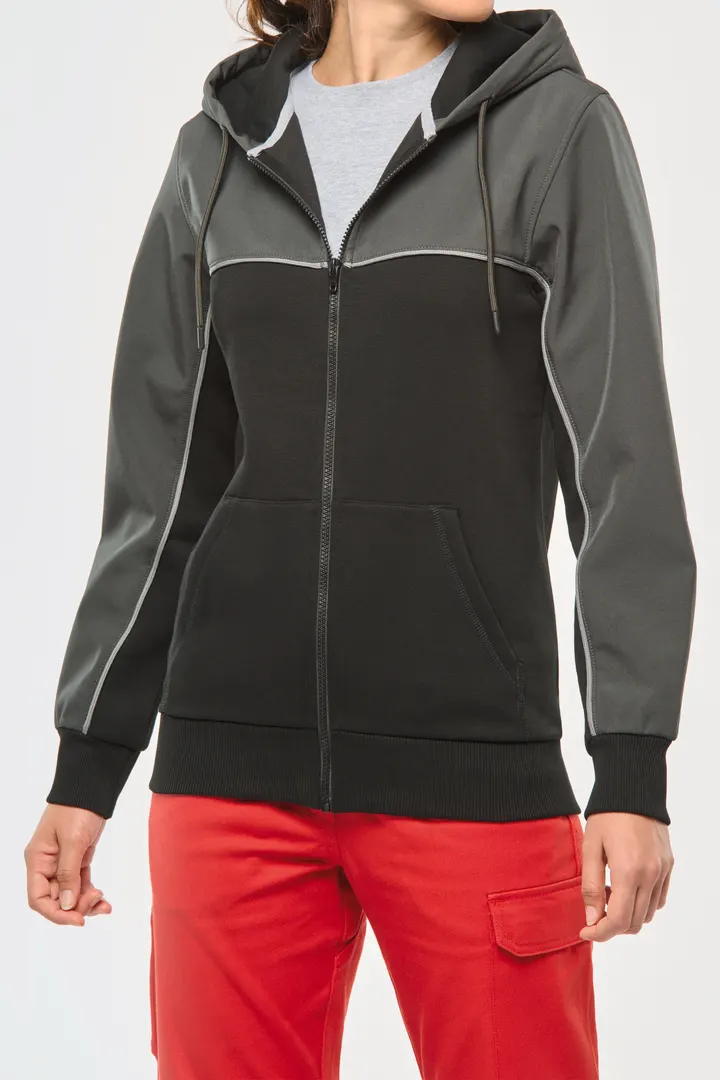 Veste molleton bicolore zippée à capuche écoresponsable unisexe 26