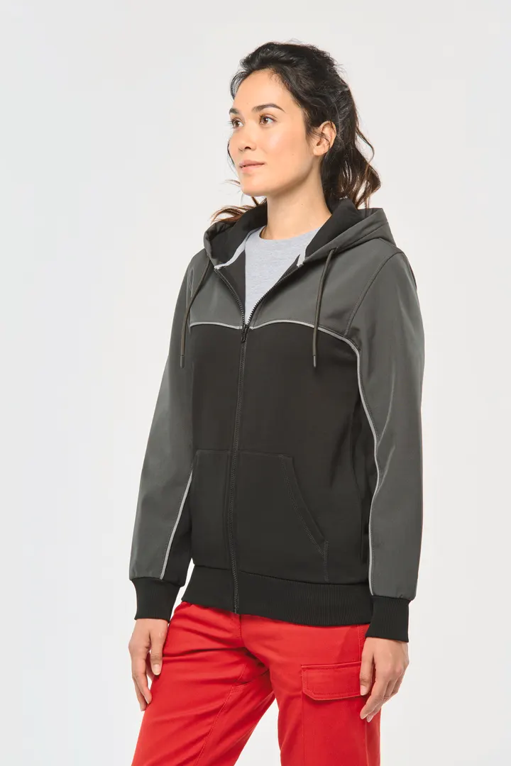 Veste molleton bicolore zippée à capuche écoresponsable unisexe 4