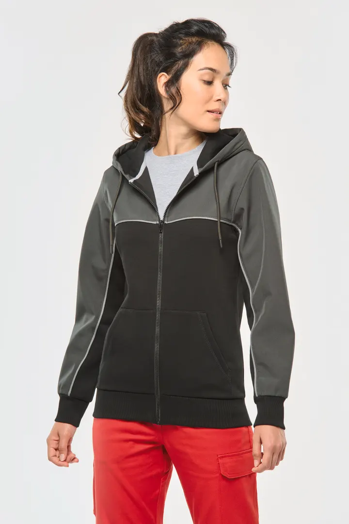 Veste molleton bicolore zippée à capuche écoresponsable unisexe 8